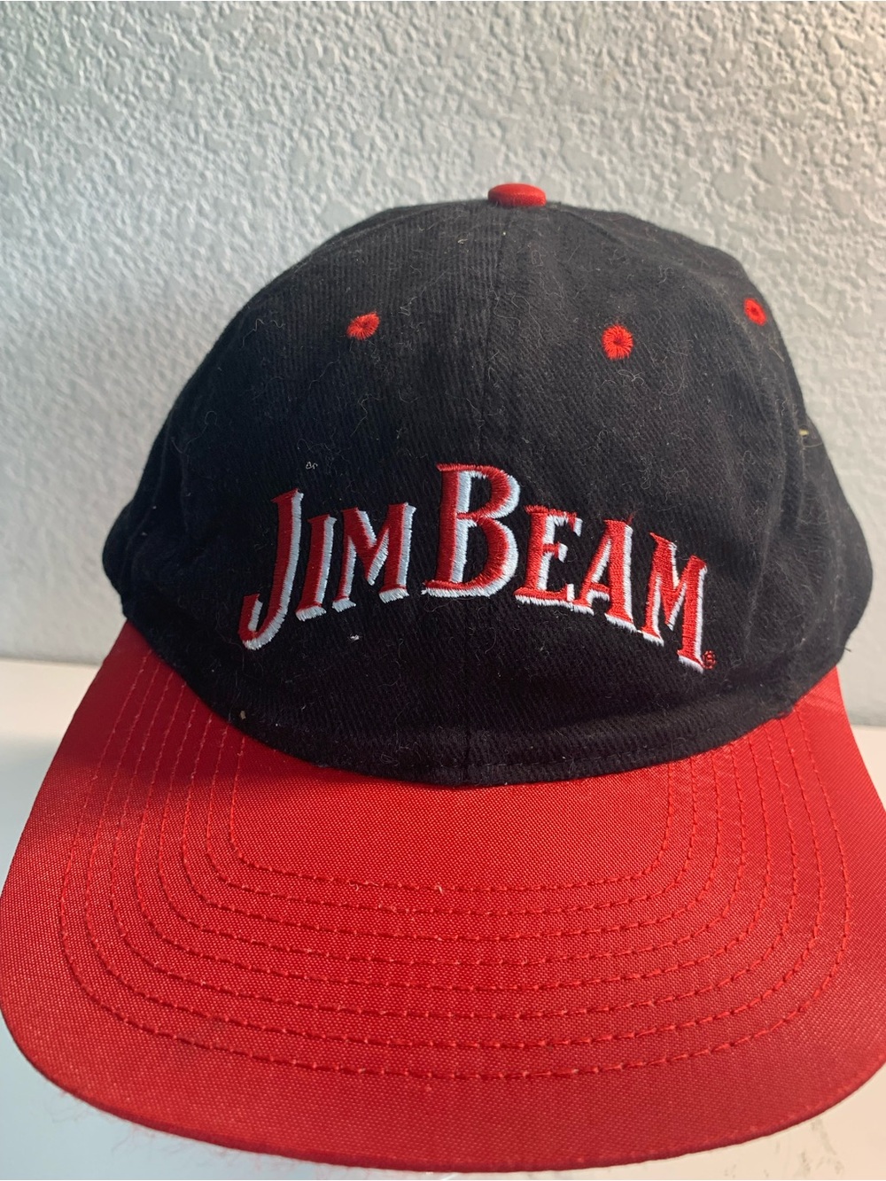 Jim Beam Men's Black and Red Baseball Cap